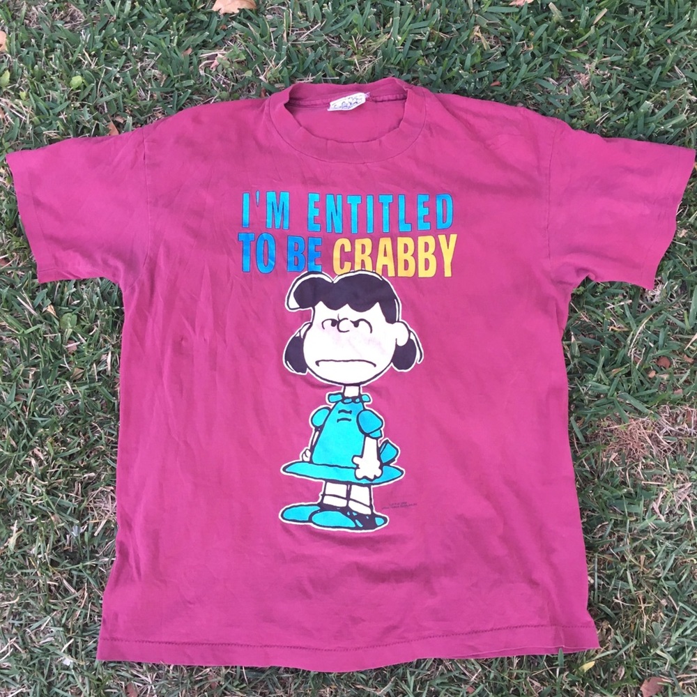 Vtg 70-80s Peanuts Lucy Van Pelt Tshirt Sz XL